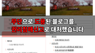 무단으로 도용된 블로그를 권리침해 신고로 대처했습니다